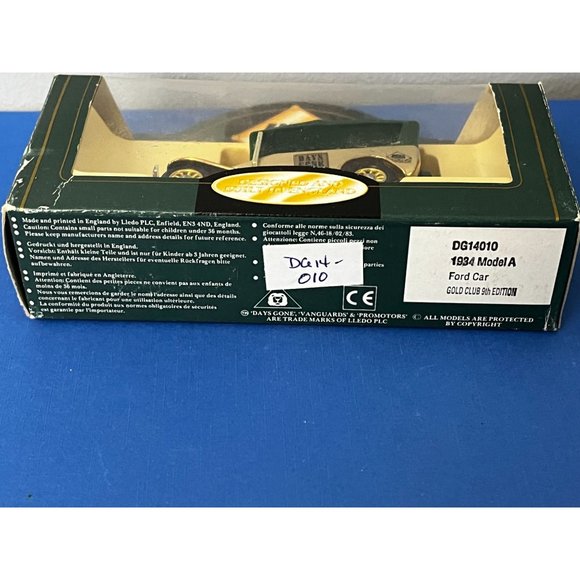 Vintage LLEDO DG014010 1934 A Ford Car Gold Collectors Club 9th Edition - Picture 9 of 10